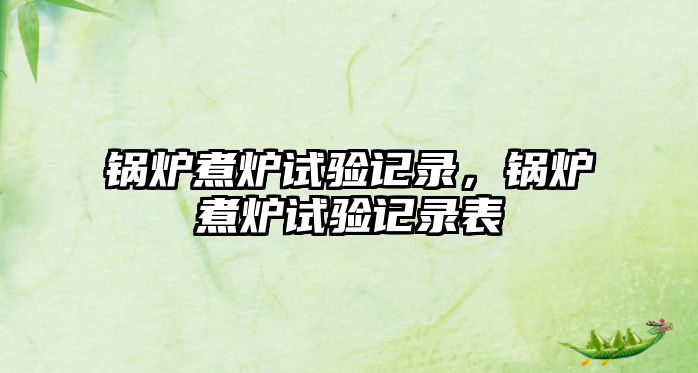 鍋爐煮爐試驗(yàn)記錄，鍋爐煮爐試驗(yàn)記錄表