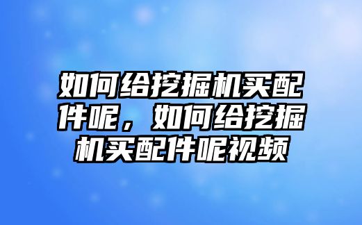 如何給挖掘機買配件呢，如何給挖掘機買配件呢視頻