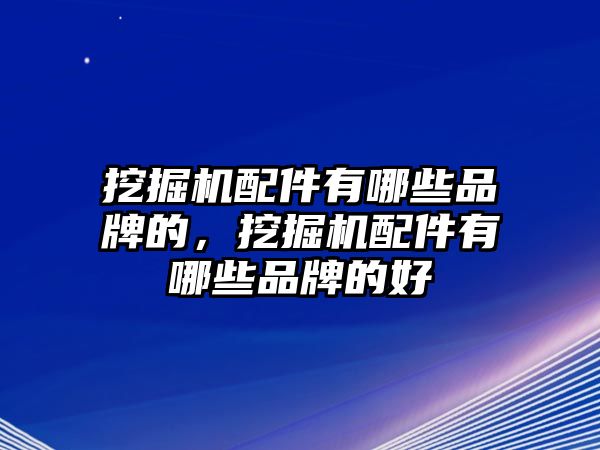 挖掘機(jī)配件有哪些品牌的，挖掘機(jī)配件有哪些品牌的好