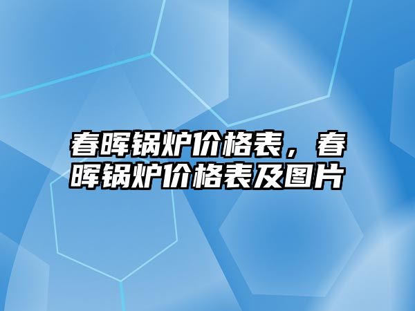 春暉鍋爐價格表，春暉鍋爐價格表及圖片