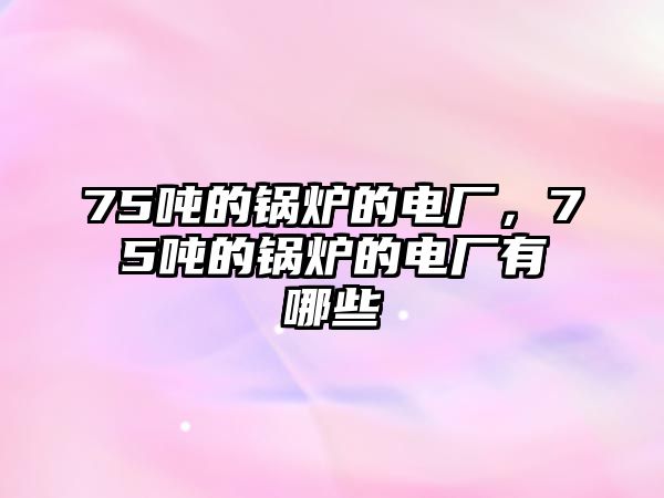 75噸的鍋爐的電廠，75噸的鍋爐的電廠有哪些