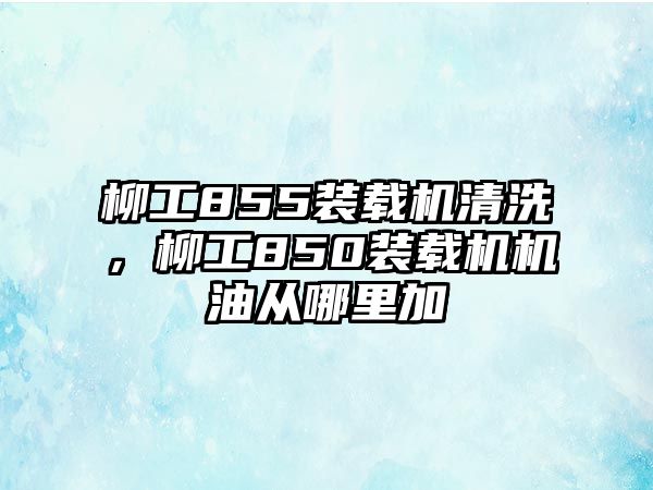 柳工855裝載機(jī)清洗，柳工850裝載機(jī)機(jī)油從哪里加