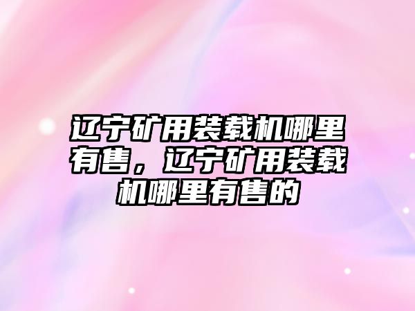 遼寧礦用裝載機(jī)哪里有售，遼寧礦用裝載機(jī)哪里有售的