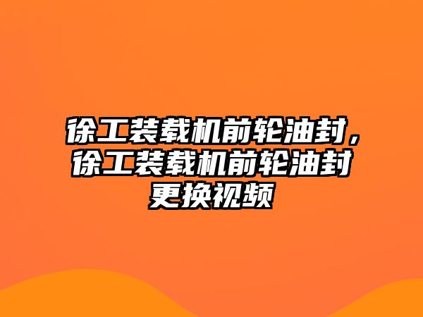 徐工裝載機(jī)前輪油封，徐工裝載機(jī)前輪油封更換視頻