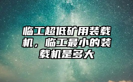 臨工超低礦用裝載機(jī)，臨工最小的裝載機(jī)是多大