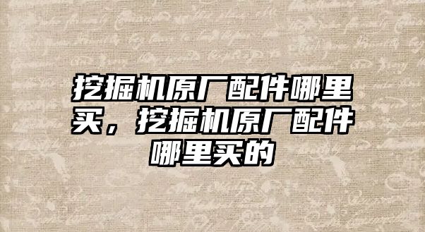 挖掘機原廠配件哪里買，挖掘機原廠配件哪里買的