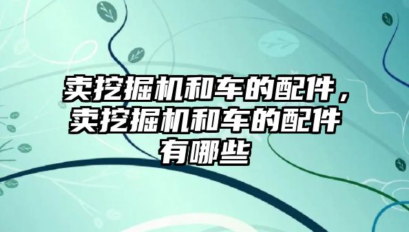 賣挖掘機和車的配件，賣挖掘機和車的配件有哪些