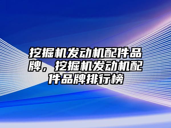 挖掘機發(fā)動機配件品牌，挖掘機發(fā)動機配件品牌排行榜