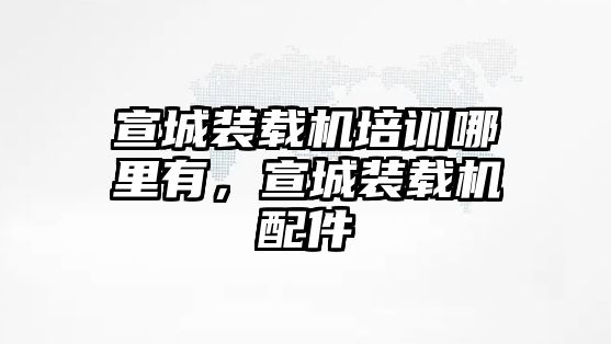 宣城裝載機培訓(xùn)哪里有，宣城裝載機配件