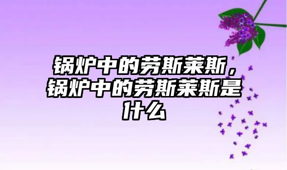 鍋爐中的勞斯萊斯，鍋爐中的勞斯萊斯是什么