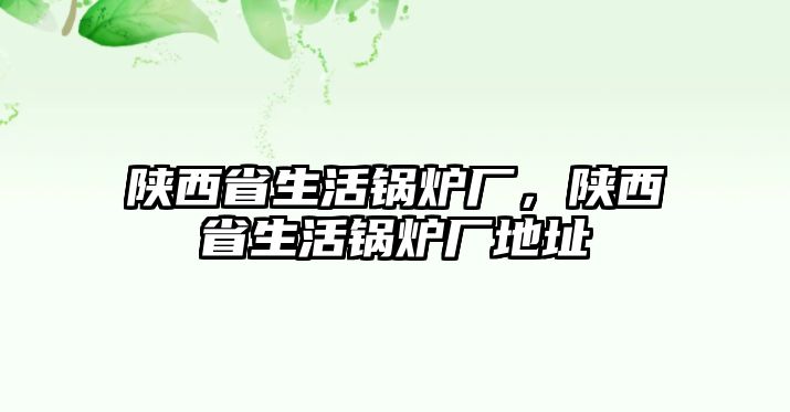 陜西省生活鍋爐廠，陜西省生活鍋爐廠地址