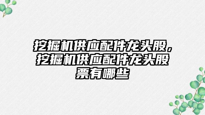 挖掘機供應配件龍頭股，挖掘機供應配件龍頭股票有哪些