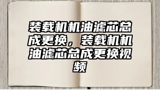 裝載機機油濾芯總成更換，裝載機機油濾芯總成更換視頻