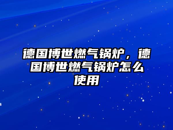 德國博世燃氣鍋爐，德國博世燃氣鍋爐怎么使用