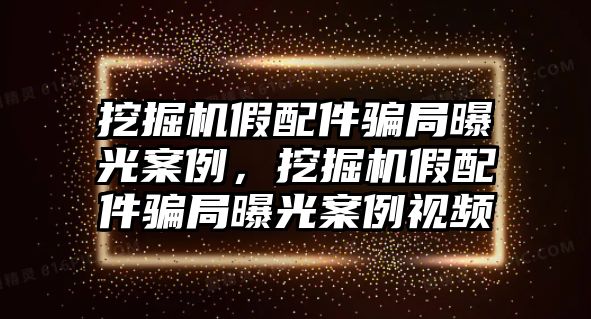 挖掘機假配件騙局曝光案例，挖掘機假配件騙局曝光案例視頻