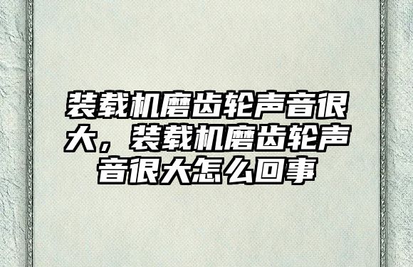 裝載機(jī)磨齒輪聲音很大，裝載機(jī)磨齒輪聲音很大怎么回事