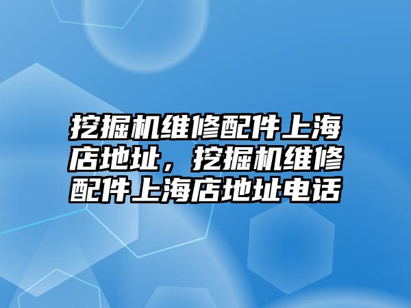 挖掘機(jī)維修配件上海店地址，挖掘機(jī)維修配件上海店地址電話