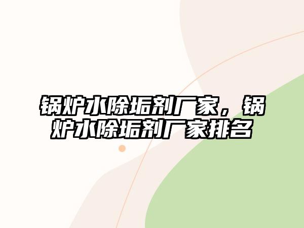 鍋爐水除垢劑廠家，鍋爐水除垢劑廠家排名