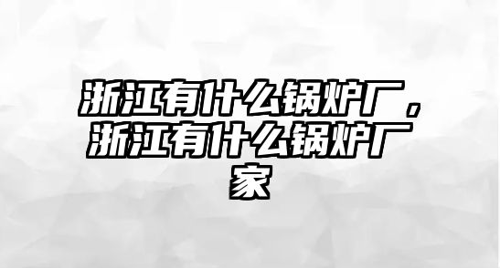 浙江有什么鍋爐廠，浙江有什么鍋爐廠家