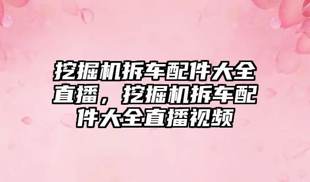 挖掘機拆車配件大全直播，挖掘機拆車配件大全直播視頻