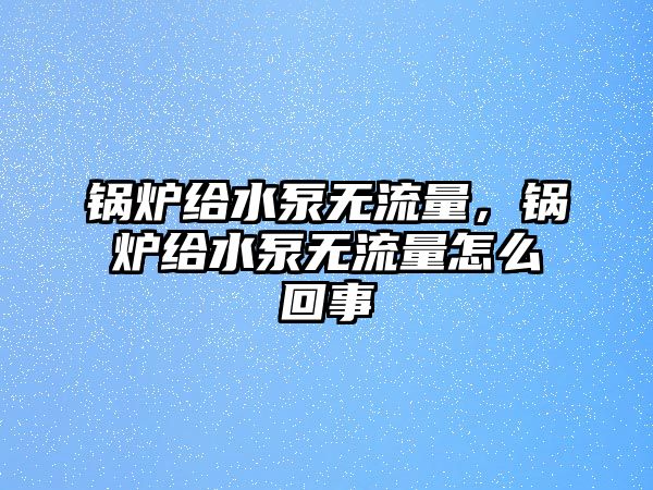 鍋爐給水泵無(wú)流量，鍋爐給水泵無(wú)流量怎么回事