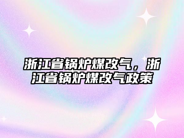 浙江省鍋爐煤改氣，浙江省鍋爐煤改氣政策