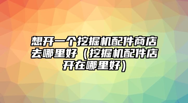 想開一個(gè)挖掘機(jī)配件商店去哪里好（挖掘機(jī)配件店開在哪里好）