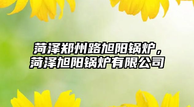 菏澤鄭州路旭陽鍋爐，菏澤旭陽鍋爐有限公司