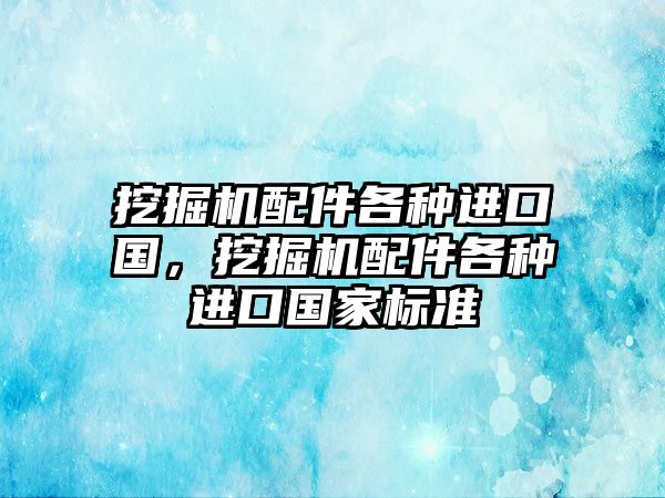 挖掘機配件各種進口國，挖掘機配件各種進口國家標準