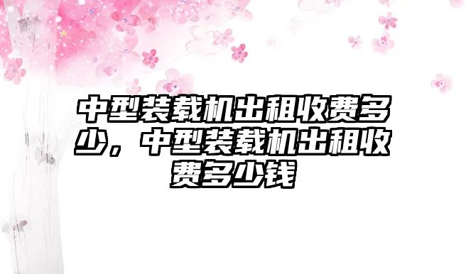 中型裝載機出租收費多少，中型裝載機出租收費多少錢