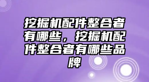 挖掘機配件整合者有哪些，挖掘機配件整合者有哪些品牌