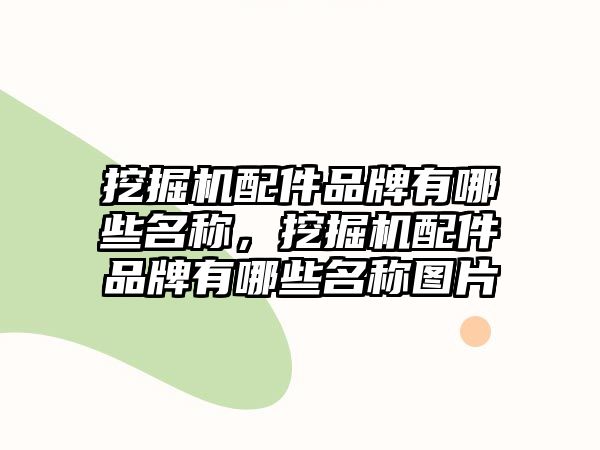 挖掘機配件品牌有哪些名稱，挖掘機配件品牌有哪些名稱圖片