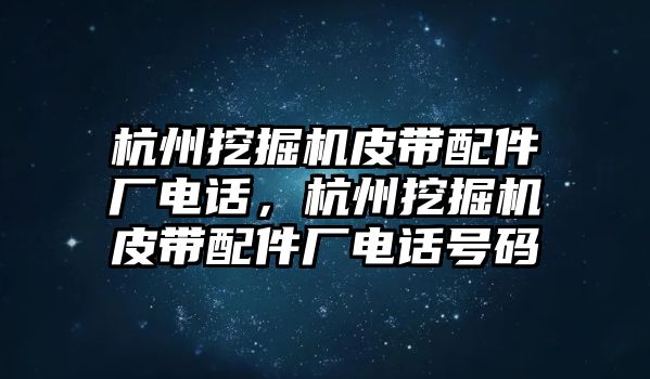 杭州挖掘機皮帶配件廠電話，杭州挖掘機皮帶配件廠電話號碼