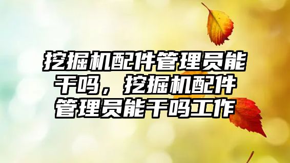 挖掘機配件管理員能干嗎，挖掘機配件管理員能干嗎工作