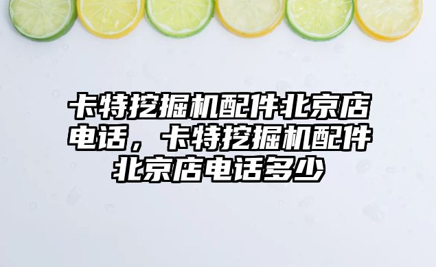 卡特挖掘機配件北京店電話，卡特挖掘機配件北京店電話多少