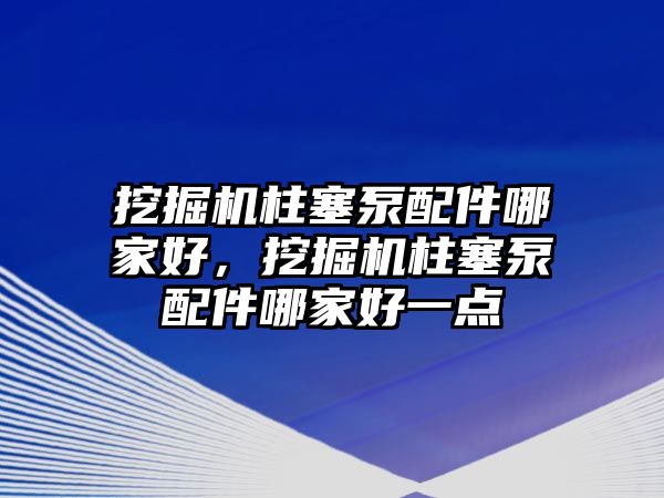 挖掘機柱塞泵配件哪家好，挖掘機柱塞泵配件哪家好一點