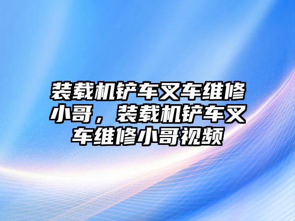 裝載機(jī)鏟車叉車維修小哥，裝載機(jī)鏟車叉車維修小哥視頻