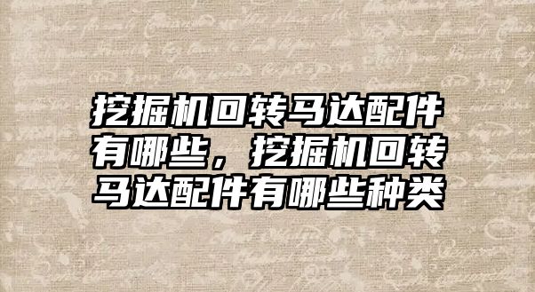 挖掘機回轉馬達配件有哪些，挖掘機回轉馬達配件有哪些種類