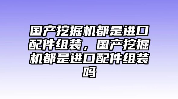 國(guó)產(chǎn)挖掘機(jī)都是進(jìn)口配件組裝，國(guó)產(chǎn)挖掘機(jī)都是進(jìn)口配件組裝嗎