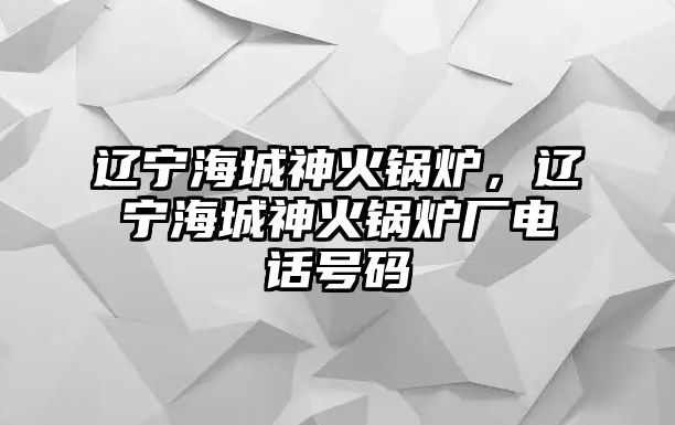 遼寧海城神火鍋爐，遼寧海城神火鍋爐廠電話號(hào)碼