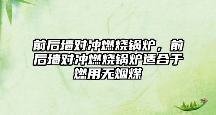 前后墻對沖燃燒鍋爐，前后墻對沖燃燒鍋爐適合于燃用無煙煤