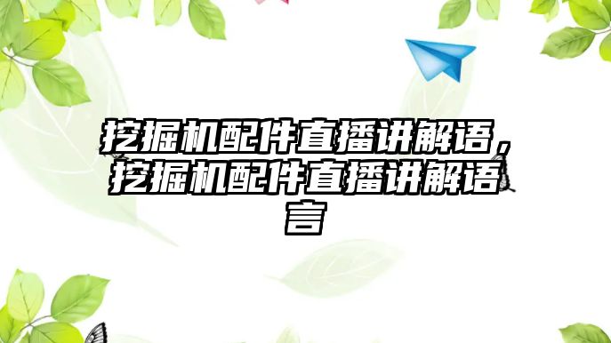 挖掘機(jī)配件直播講解語，挖掘機(jī)配件直播講解語言