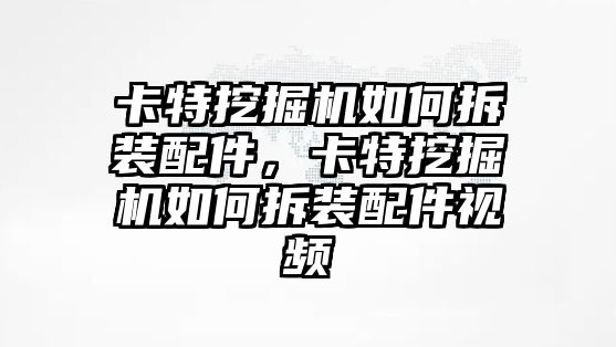 卡特挖掘機如何拆裝配件，卡特挖掘機如何拆裝配件視頻