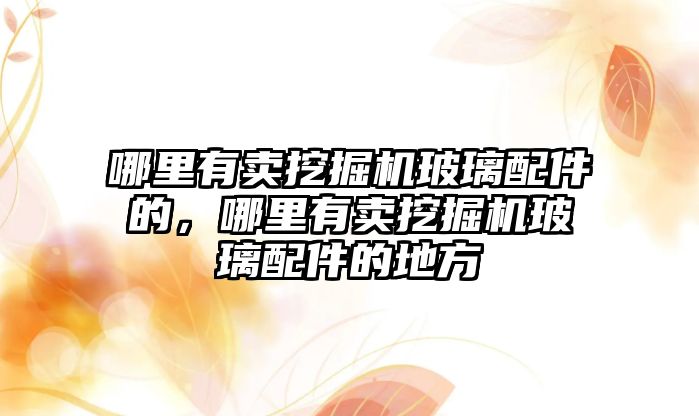 哪里有賣挖掘機玻璃配件的，哪里有賣挖掘機玻璃配件的地方