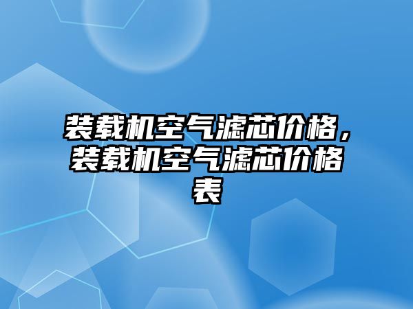 裝載機空氣濾芯價格，裝載機空氣濾芯價格表