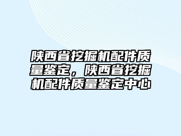 陜西省挖掘機(jī)配件質(zhì)量鑒定，陜西省挖掘機(jī)配件質(zhì)量鑒定中心