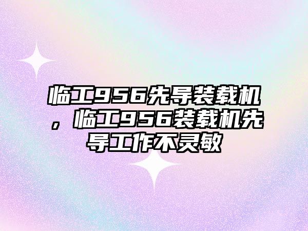 臨工956先導(dǎo)裝載機，臨工956裝載機先導(dǎo)工作不靈敏