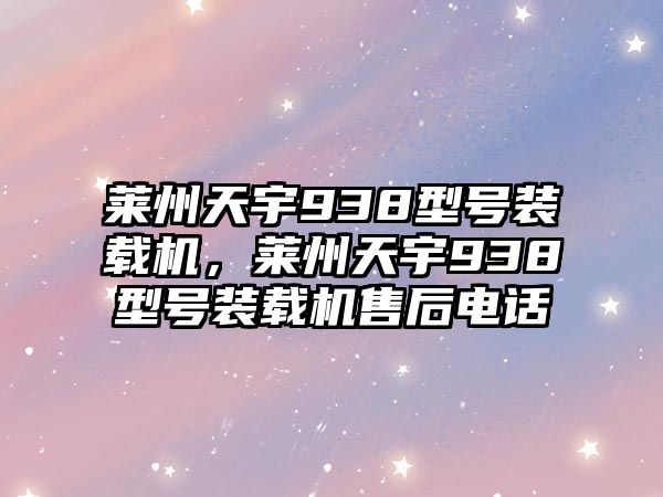 萊州天宇938型號裝載機，萊州天宇938型號裝載機售后電話