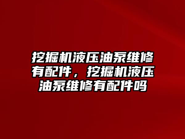 挖掘機液壓油泵維修有配件，挖掘機液壓油泵維修有配件嗎