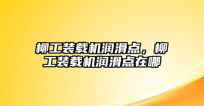 柳工裝載機(jī)潤滑點(diǎn)，柳工裝載機(jī)潤滑點(diǎn)在哪